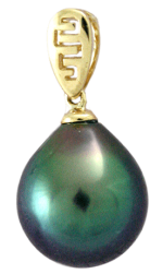 A gold jewel with a Tahitian pearl